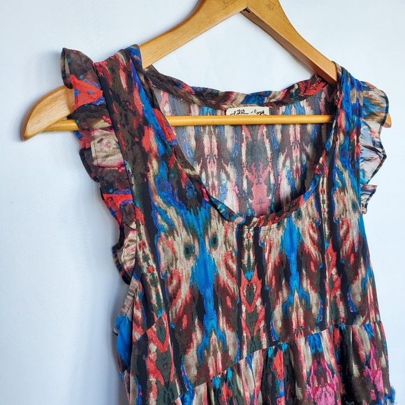 Anthropologie Lili's Closet Ruffled Cap Sleeves Midi Dress (XS) - Picture 4 of 11